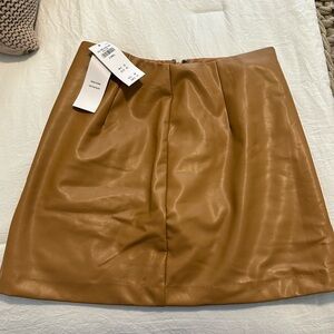 X-small brown vegan leather Abercrombie skirt with built in shorts
